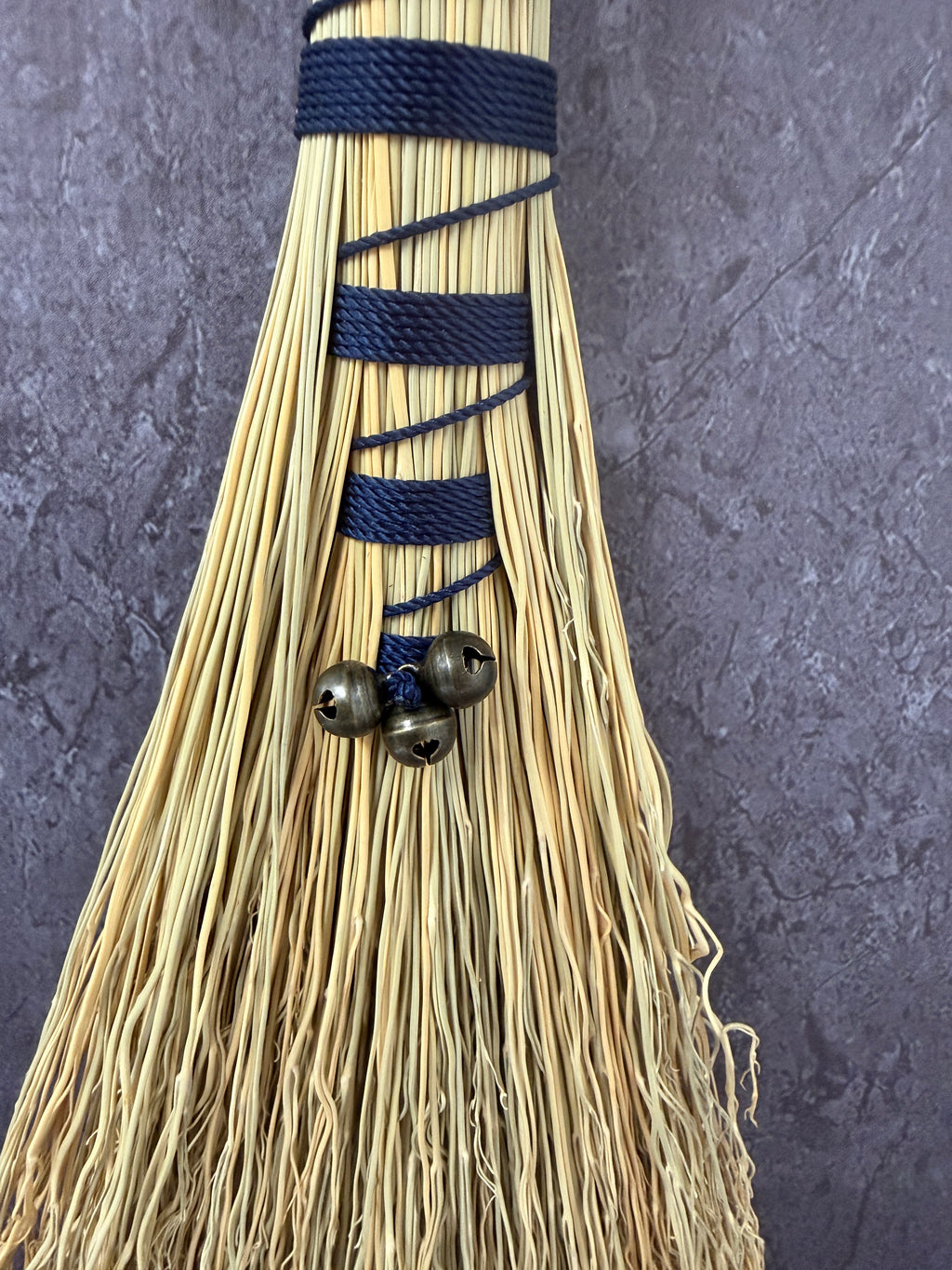 Hawks tail besom broom - Navy ravens head.